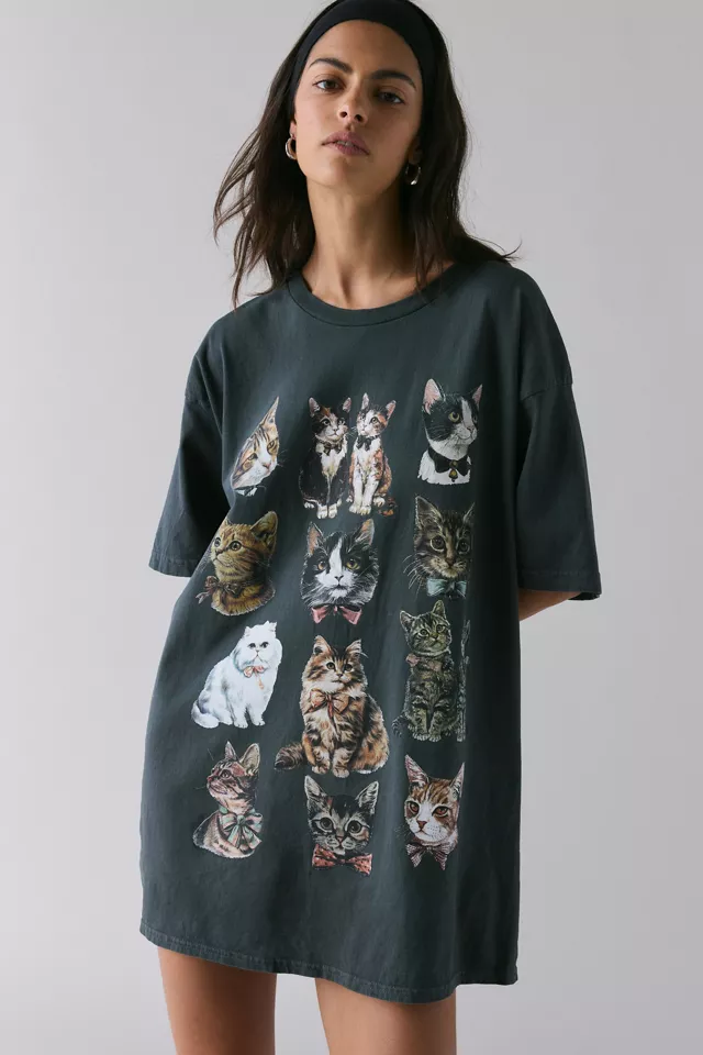 Bdg Urban Outfitters Kimchi Blue Cat Graphic T-Shirt Dress