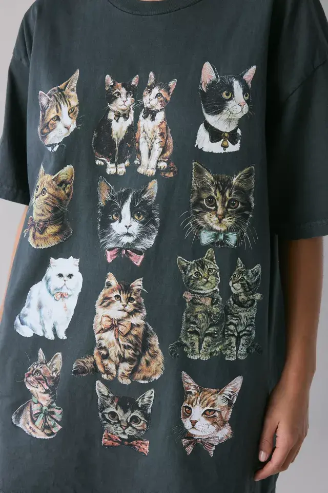 Bdg Urban Outfitters Kimchi Blue Cat Graphic T-Shirt Dress
