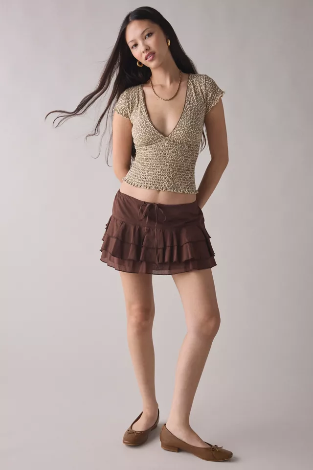 Bdg Urban Outfitters Kimchi Blue Only You Smocked Short Sleeve Top