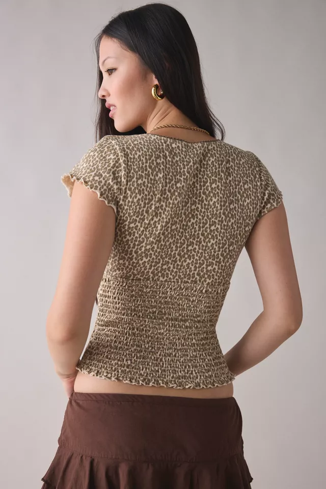 Bdg Urban Outfitters Kimchi Blue Only You Smocked Short Sleeve Top