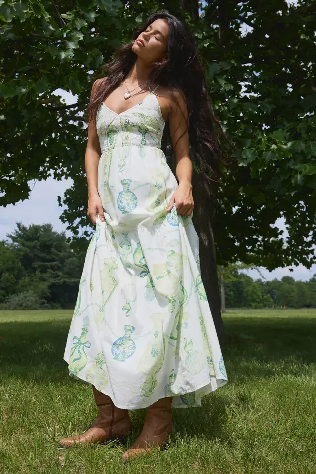 bdg urban outfitters Kimchi Blue Renee Smocked Tiered Maxi Dress