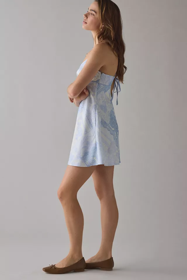 Bdg Urban Outfitters Kimchi Blue Slip It On Tie-Back Satin Mini Dress