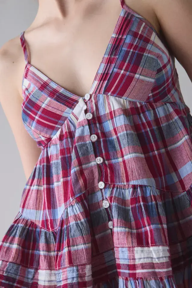 Bdg Urban Outfitters Kimchi Blue Tara Embroidered Cotton Babydoll Cami