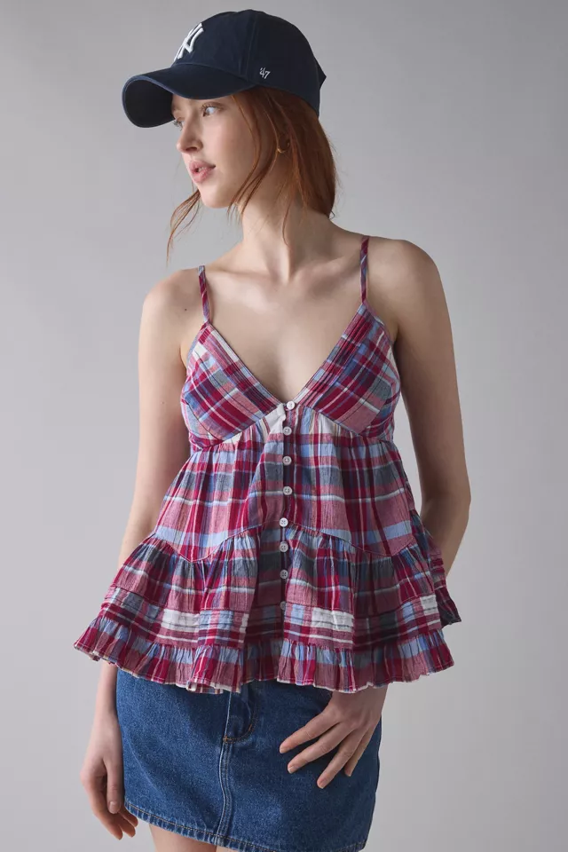 bdg urban outfitters Kimchi Blue Tara Embroidered Cotton Babydoll Cami