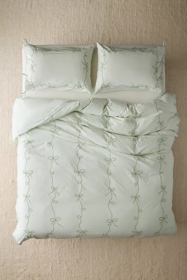 Bdg Urban Outfitters Lacey Bows Embroidered Duvet Cover