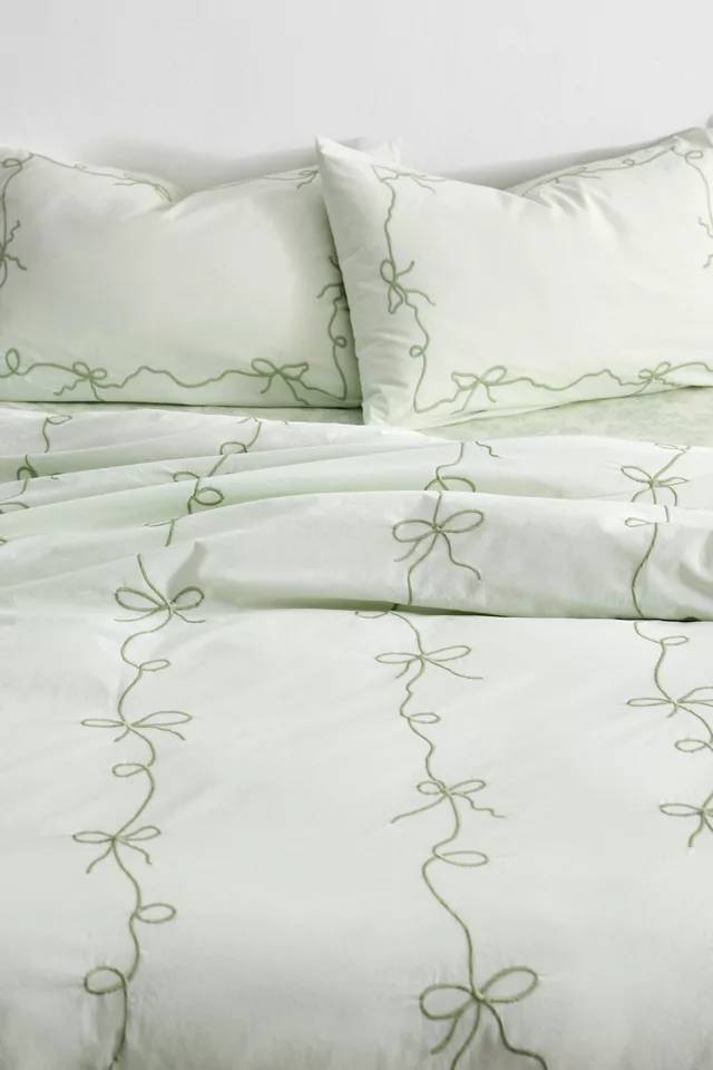 bdg urban outfitters Lacey Bows Embroidered Duvet Cover