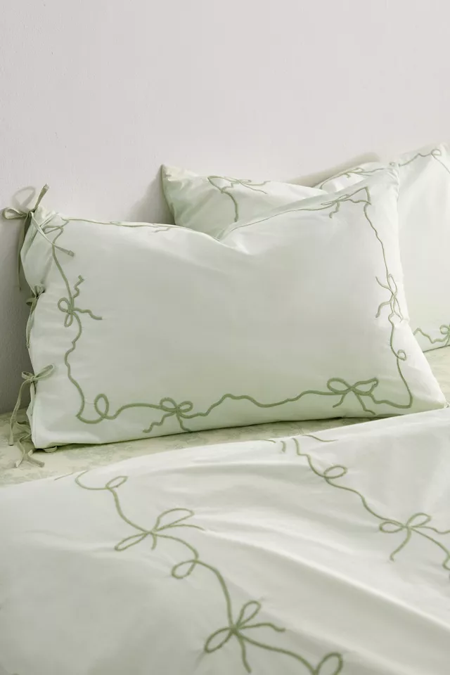bdg urban outfitters Lacey Bows Embroidered Sham Set