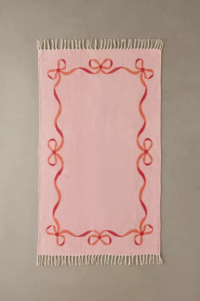 Bdg Urban Outfitters Lacey Bows Unbrushed Printed Rug