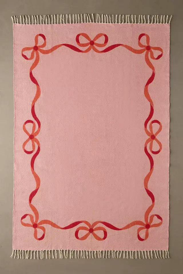 bdg urban outfitters Lacey Bows Unbrushed Printed Rug