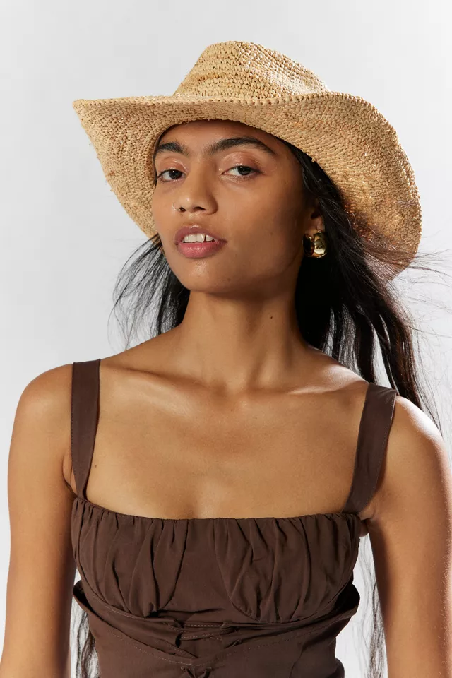 Bdg Urban Outfitters Millie Woven Raffia Cowboy Hat