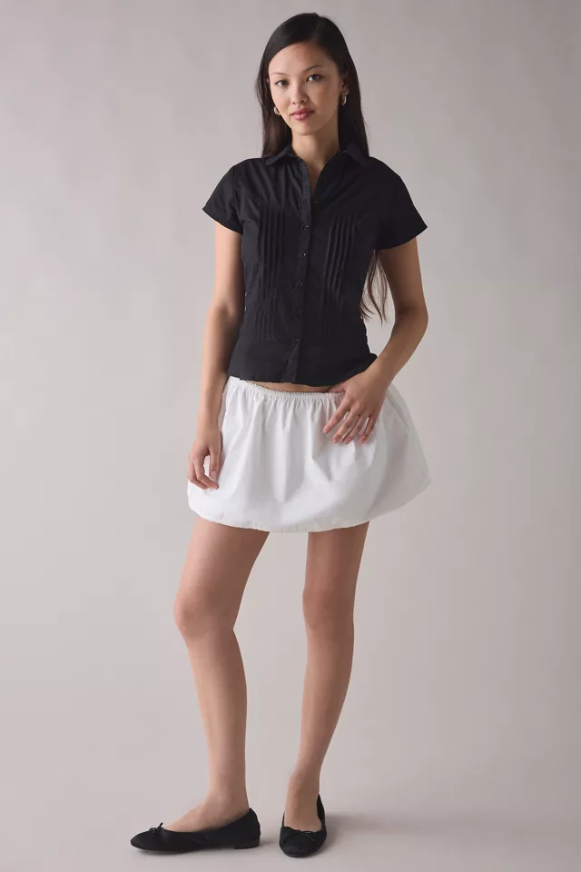 Bdg Urban Outfitters Motel Wilmot Cotton Poplin Pintuck Button-Down Shirt