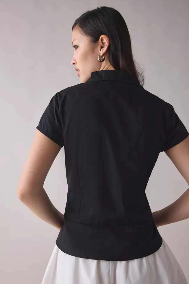 Bdg Urban Outfitters Motel Wilmot Cotton Poplin Pintuck Button-Down Shirt