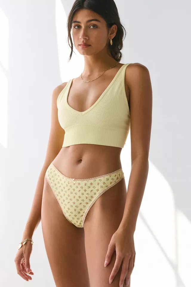 Bdg Urban Outfitters Out From Under Diamond Pointelle Knit Low Rise Thong