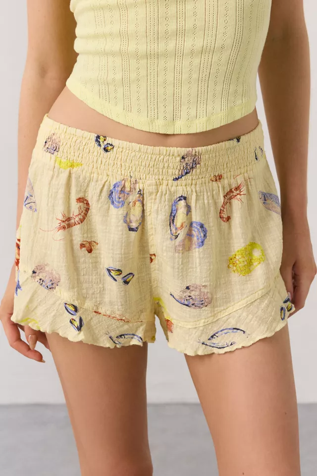 Bdg Urban Outfitters Out From Under Lilly Shirred Ruffle Micro Short