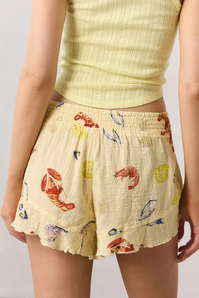 Bdg Urban Outfitters Out From Under Lilly Shirred Ruffle Micro Short