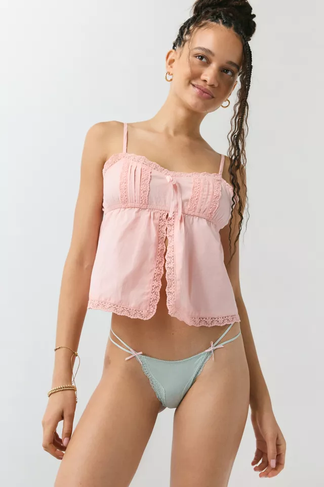 Bdg Urban Outfitters Out From Under Mia Strappy Lace-Trim Thong