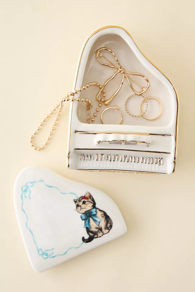 bdg urban outfitters Piano Shaped Ceramic Trinket Box
