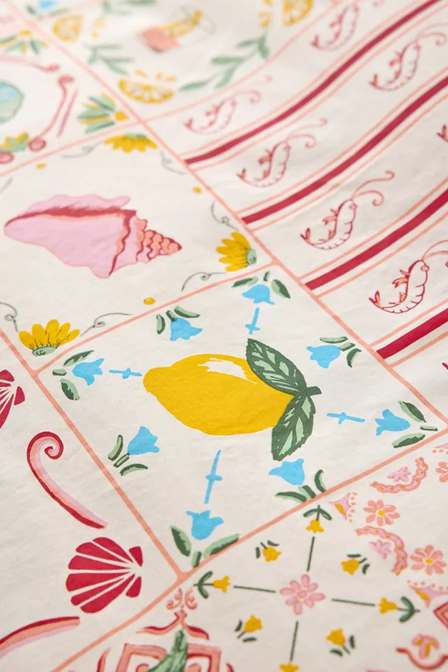 Bdg Urban Outfitters Porto Tile Patterned Duvet Cover Set