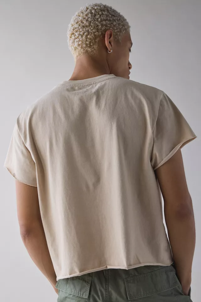 Bdg Urban Outfitters ReMADE By UO Boxy Cropped Raw Cut Tee