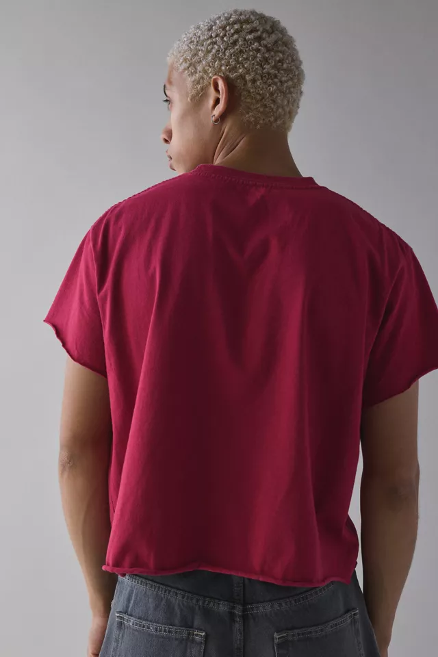 Bdg Urban Outfitters ReMADE By UO Boxy Cropped Raw Cut Tee