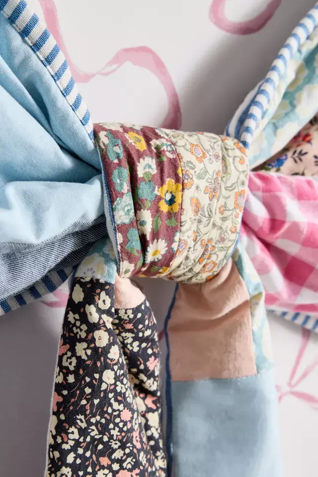 Bdg Urban Outfitters ReMADE By UO Remnants Patchwork Bow Wall Hanging