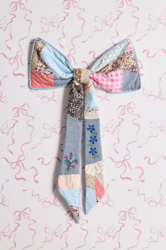 bdg urban outfitters ReMADE By UO Remnants Patchwork Bow Wall Hanging