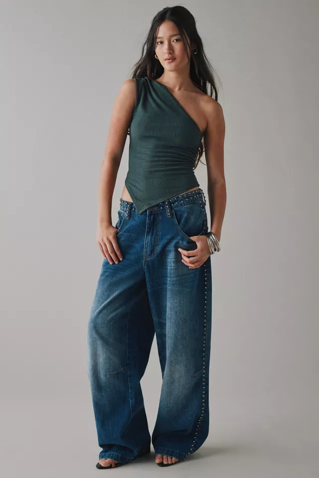 Bdg Urban Outfitters ReMADE By UO Remnants Twisted One-Shoulder Asymmetrical Top