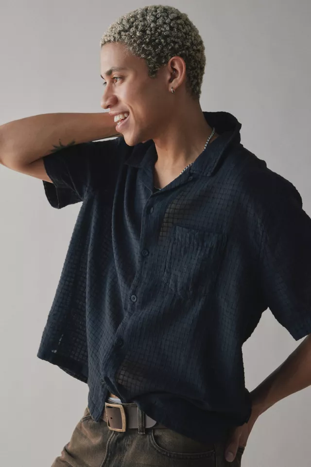 bdg urban outfitters Standard Cloth Liam Textured Grid Shirt