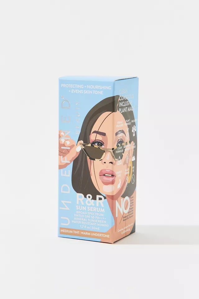 Bdg Urban Outfitters Undefined Beauty R&R Sun Serum Broad Spectrum Tinted SPF 50 Mineral Sunscreen