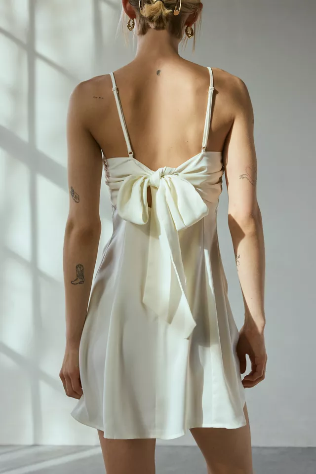 Bdg Urban Outfitters UO Bella Bow-Back Satin Mini Dress