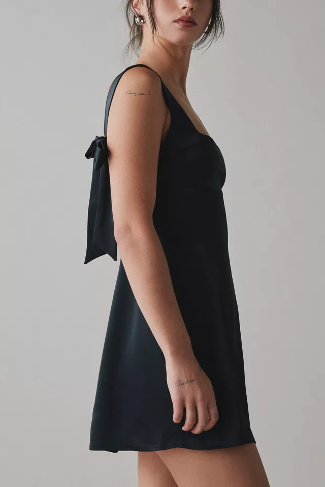 Bdg Urban Outfitters UO Bri Double Bow Satin Mini Dress