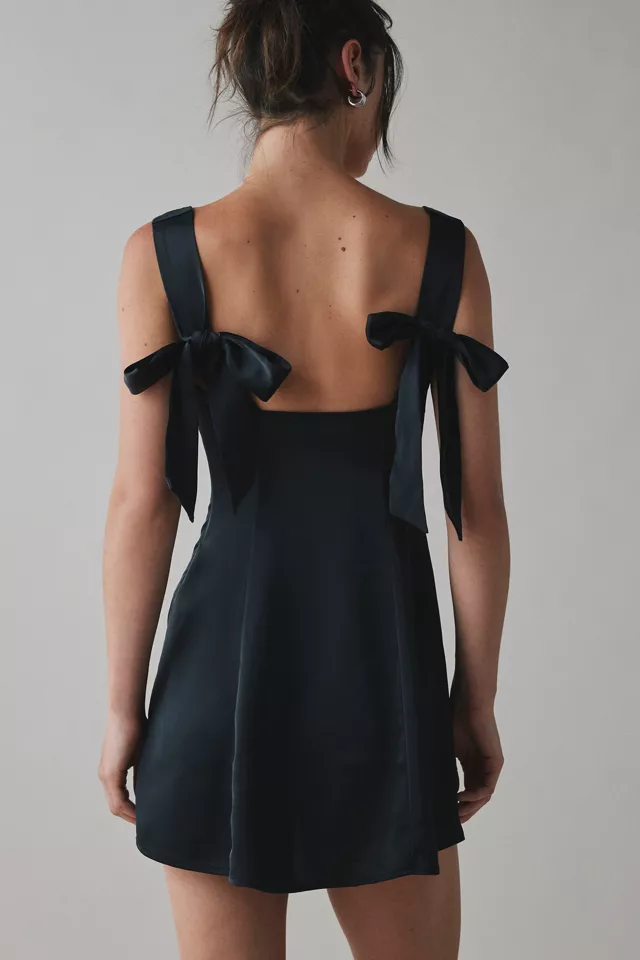 Bdg Urban Outfitters UO Bri Double Bow Satin Mini Dress