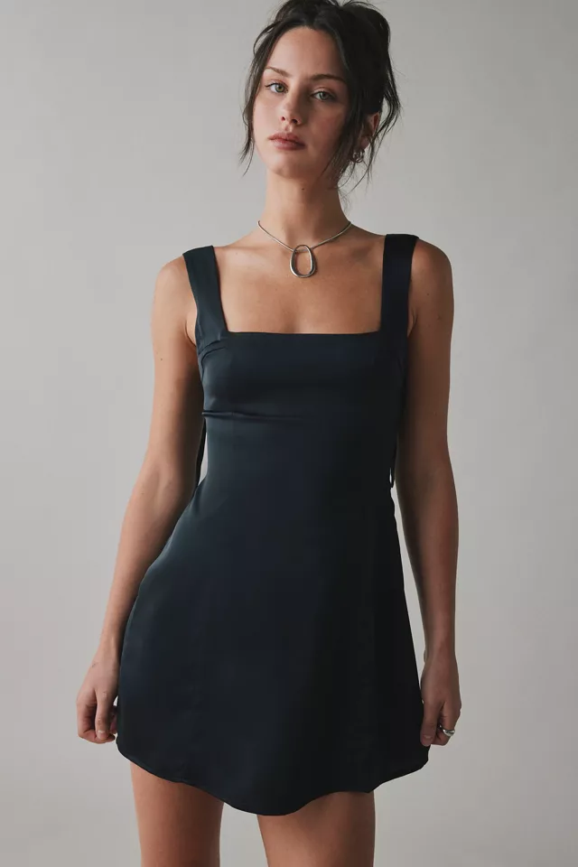 bdg urban outfitters UO Bri Double Bow Satin Mini Dress