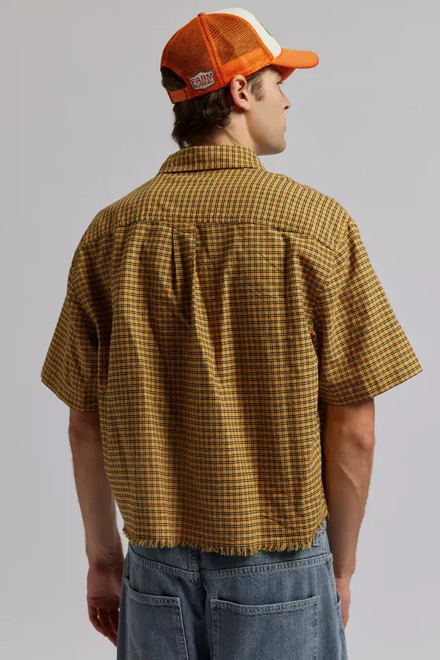 Bdg Urban Outfitters UO Check Pattern Cutoff Oxford Shirt