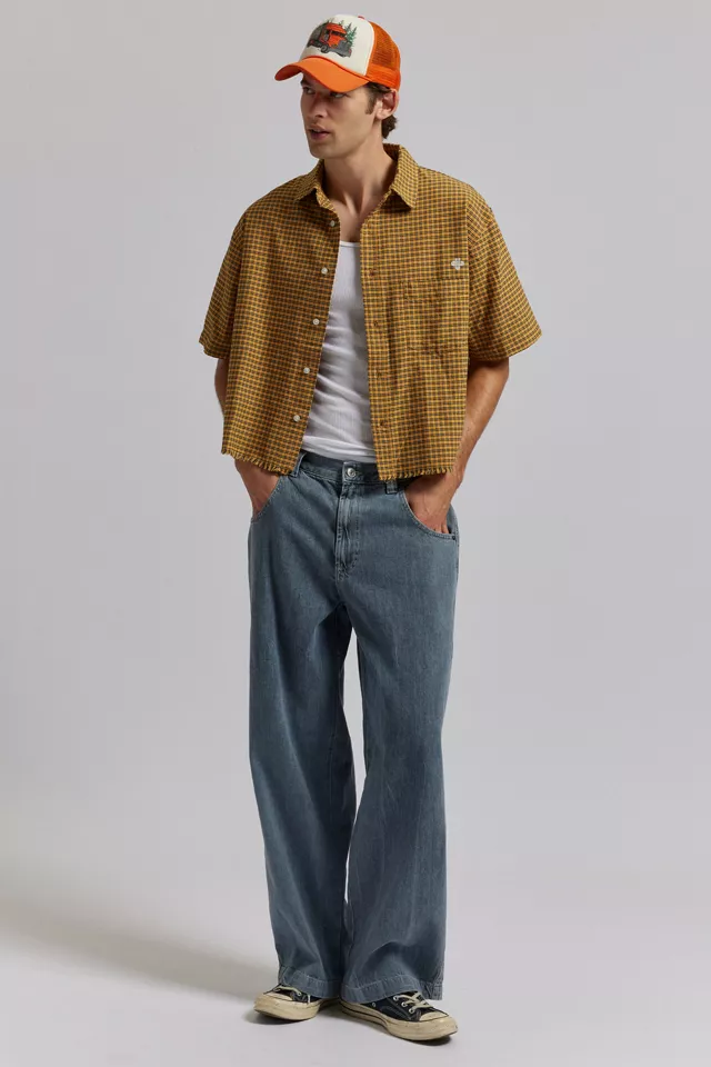 Bdg Urban Outfitters UO Check Pattern Cutoff Oxford Shirt