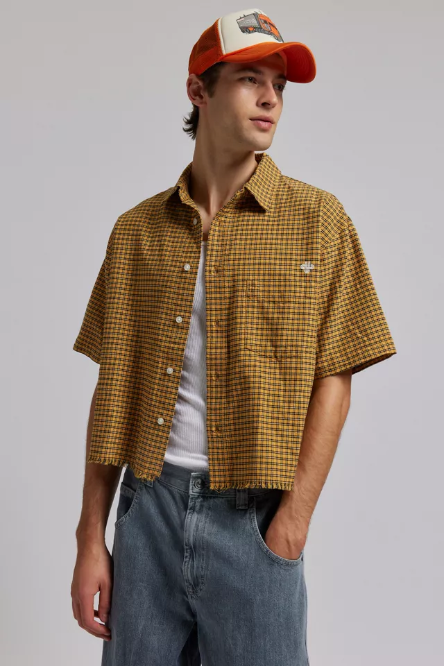 bdg urban outfitters UO Check Pattern Cutoff Oxford Shirt
