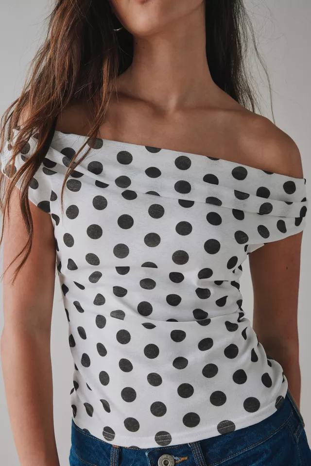 Bdg Urban Outfitters UO Fia Mesh Off-The-Shoulder Crop Top