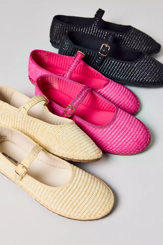 Bdg Urban Outfitters UO Madeline Raffia Mary Jane Ballet Flat
