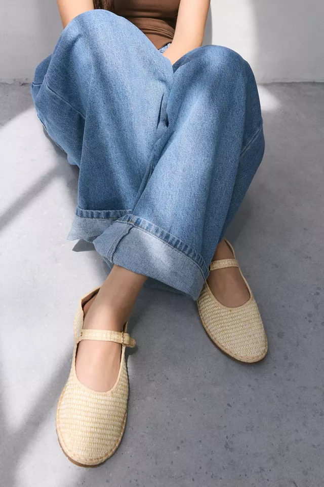 bdg urban outfitters UO Madeline Raffia Mary Jane Ballet Flat
