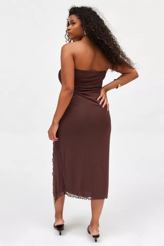 Bdg Urban Outfitters UO Samara Mesh Strapless Midi Dress