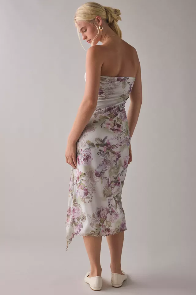 Bdg Urban Outfitters UO Samara Mesh Strapless Midi Dress