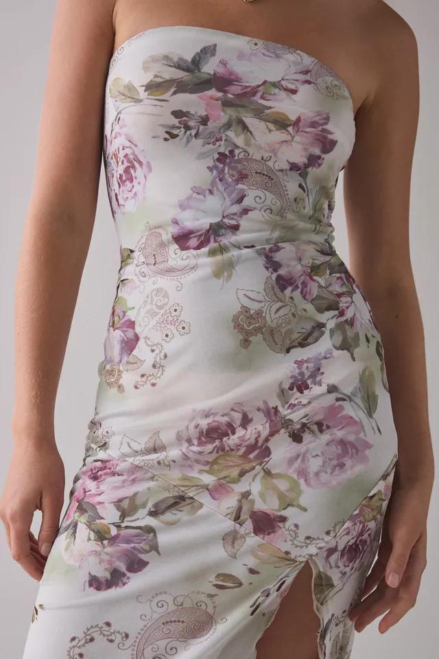 Bdg Urban Outfitters UO Samara Mesh Strapless Midi Dress