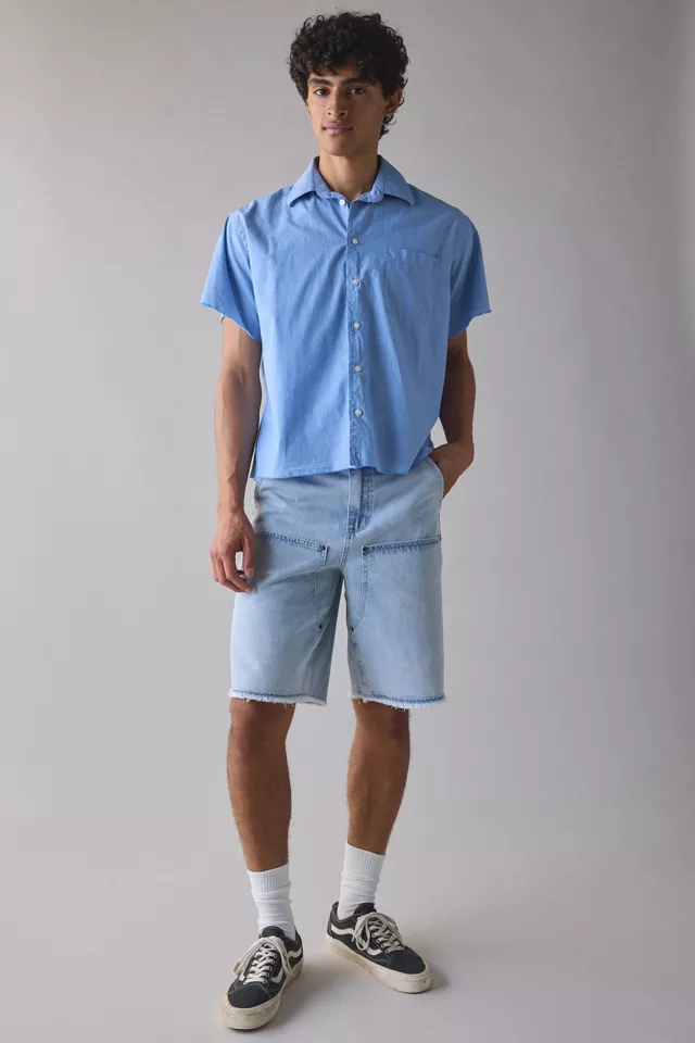 Bdg Urban Outfitters Vintage By UO Cropped Short Sleeve Oxford Shirt