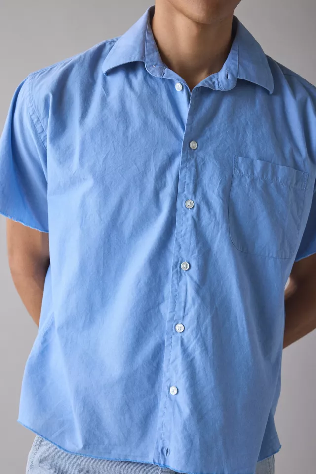 Bdg Urban Outfitters Vintage By UO Cropped Short Sleeve Oxford Shirt