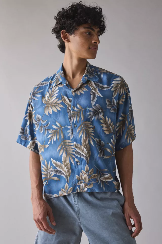 Bdg Urban Outfitters Vintage By UO Tropical Pattern Cropped Short Sleeve Shirt