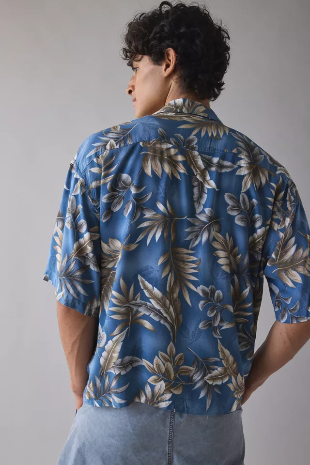 Bdg Urban Outfitters Vintage By UO Tropical Pattern Cropped Short Sleeve Shirt