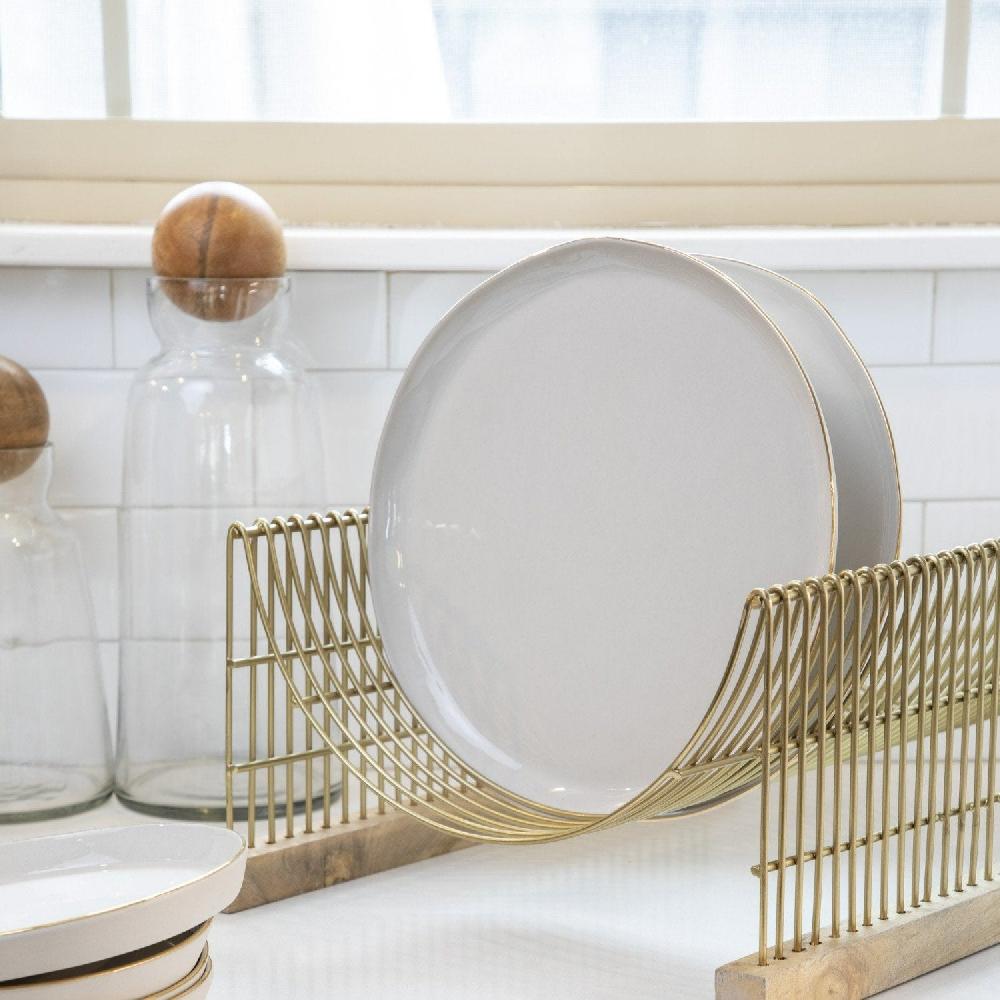 Be Home 24k Gold Tam Stoneware Dinner Plate Pearl Set Of 4