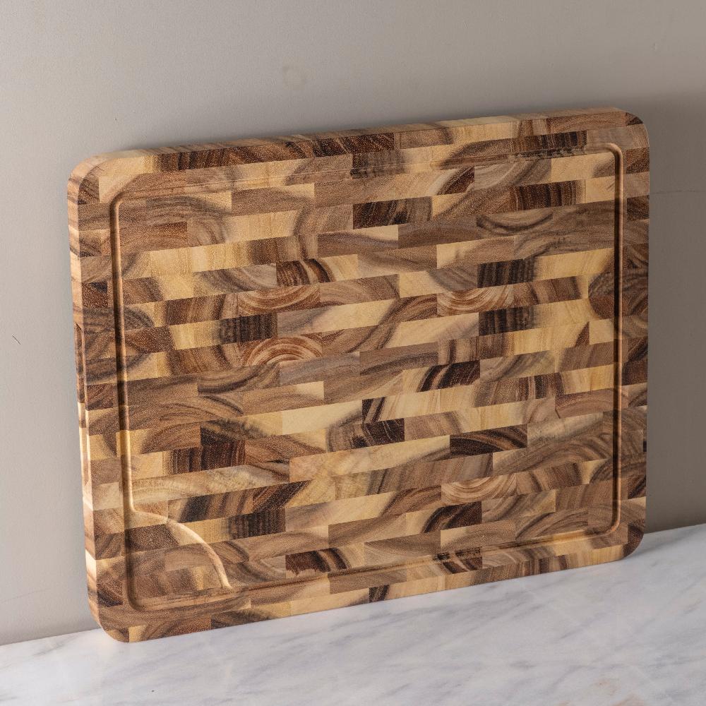 Be Home Acacia End Grain Rectangular Cutting Board Large