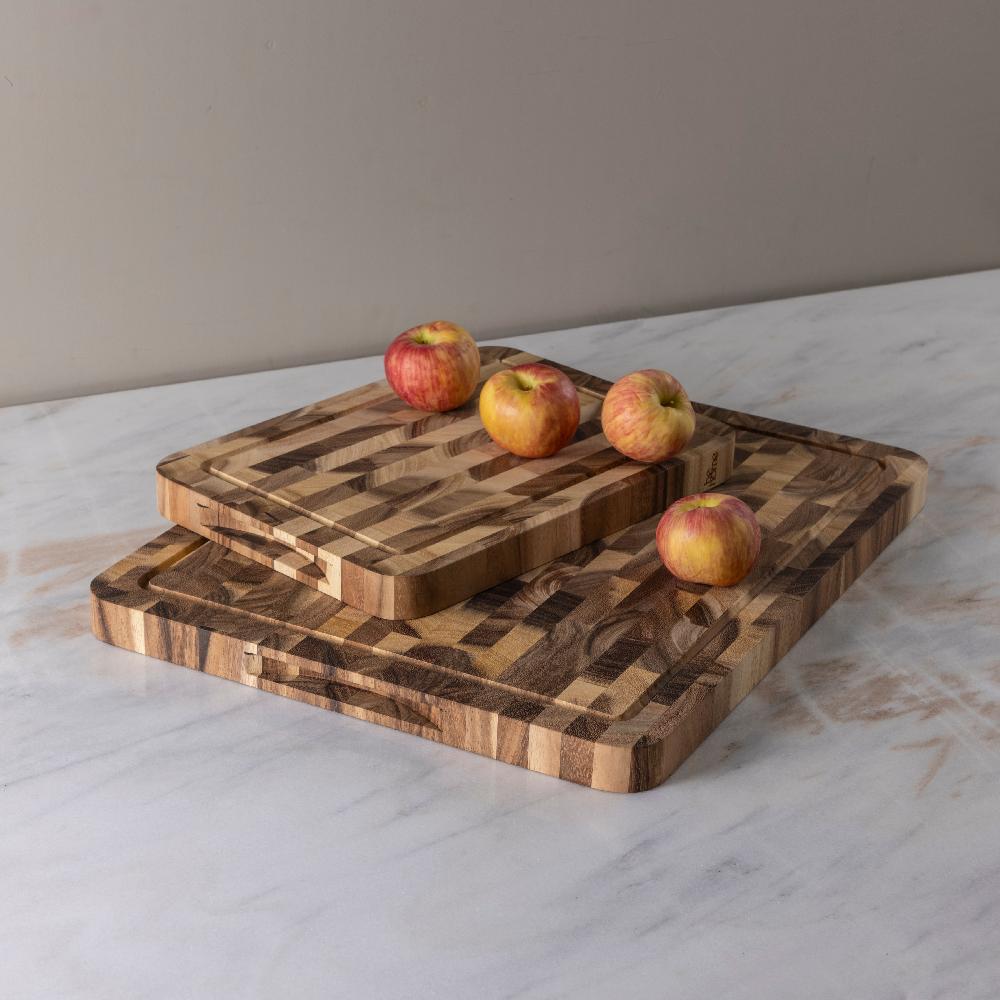 be home Acacia End Grain Rectangular Cutting Board Large