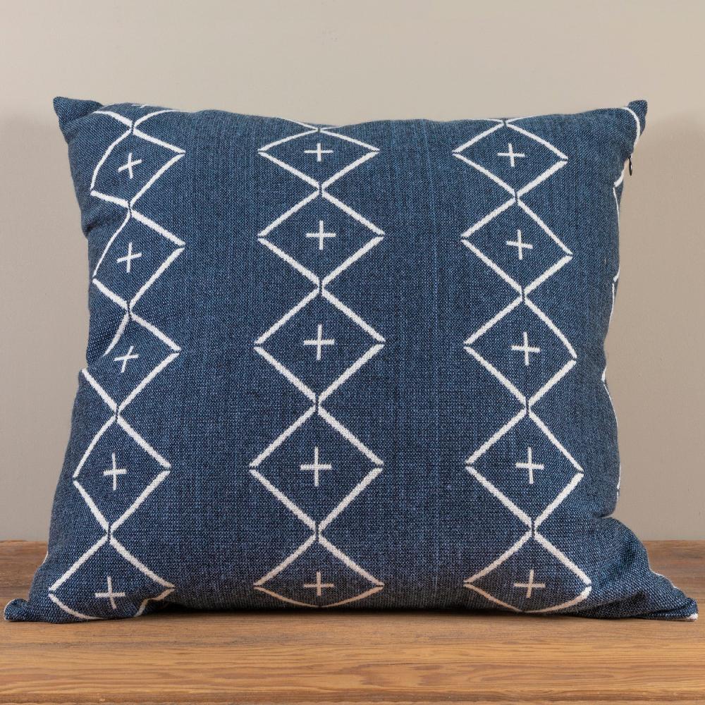 be home Alpaca Square Pillow Navy with Diamond & Plus